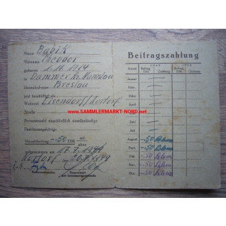 East German Expellees Interest Group - membership card