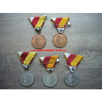 5 x Austrian Comrades Association - Medals of Merit Bronze & Silver