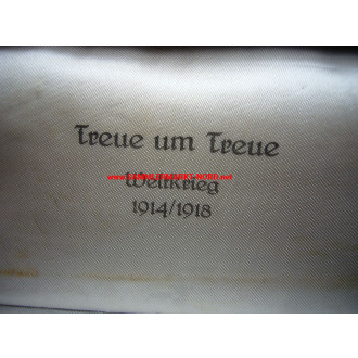 Großes Präsentationsetui für Ordenspange - Treue um Treue 1914/1918