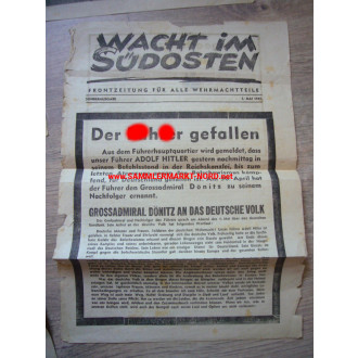 4 x Aushang / Sondernachricht - Adolf Hitler ist gefallen - 2. Mai 1945
