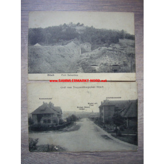 2 x Postkarte BITSCH Lothringen - Truppenübungsplatz & Fort Sebastian