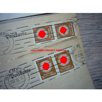 9 x Postkarte / Briefe mit NSDAP Dienstmarken