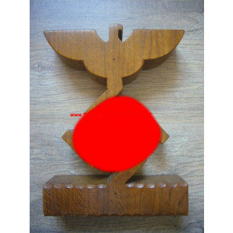 Carved Wooden Eagle with Swastika - Table Decoration