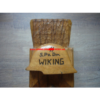 5th SS Armoured Division "Wiking" - hand-carved decoration with helmet & swastikas