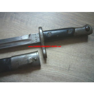 Spain - Artillery bayonet M1893 with leather scabbard