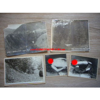 5 x Foto um 1930 Polizei Mordkomission - Fotos eines Mordfall