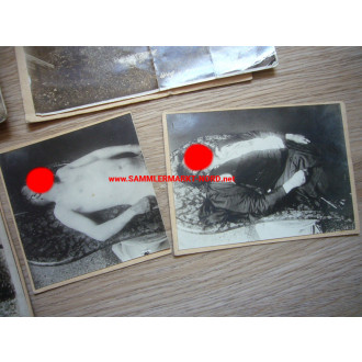 5 x Foto um 1930 Polizei Mordkomission - Fotos eines Mordfall