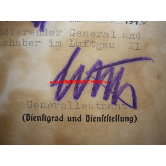 Luftwaffe - Certificate of Appointment & KVK Certificate - Lieutenant General LUDWIG WOLFF - Autograph