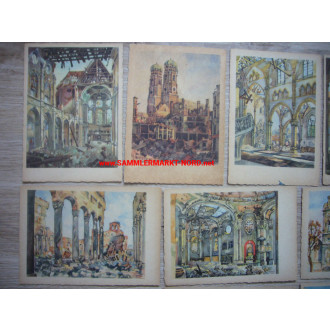12 x Postkarte 1948 München Bayern - Kriegsschäden / Bombenschäden