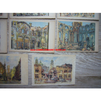 12 x postcard 1948 Munich Bavaria - war damage / bomb damage