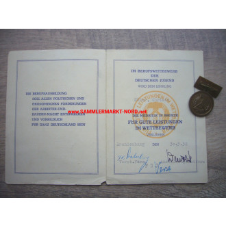 GDR - Vocational Competition of German Youth 1958 - Certificate & Badge