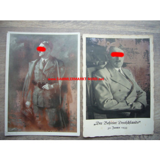 2 x Postcard Adolf Hitler