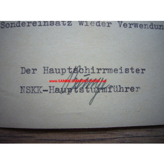 NSKK Transportstaffel 55 - Danzig 1942 - NSKK Hauptsturmführer Bunge - Autograph