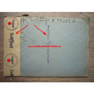 Feldpostbrief 19.03.1944 - Stempel "Geprüft Feldpostprüfstelle"