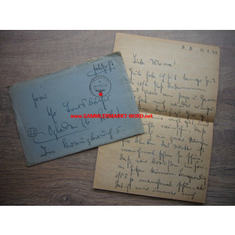 Field post letter 19.03.1944 - postmark "Geprüft Feldpostprüfstelle" ("Checked field post office")