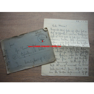 Feldpostbrief 04.03.1944 - Stempel "Geprüft Feldpostprüfstelle"
