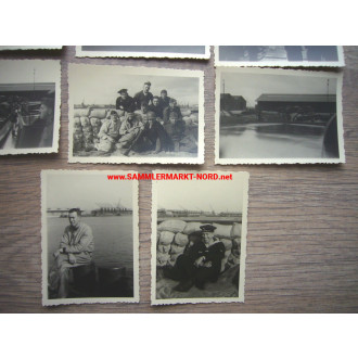 11 x photo Kriegsmarine - Antwerp Belgium - harbour area - outpost boats V55 / V56