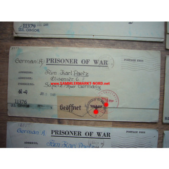 11 x Kriegsgefangenenpost 1944/45 - USA - Prisoner of War Camp Atlanta (N.) Go. 8