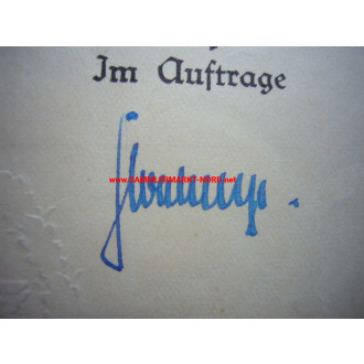 SS-Oberstgruppenführer KURT DALUEGE - Autograph - Promotion certificate