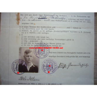 Certificate of good conduct for Reichswehr, SA, SS, RAD & Stahlhelm Bund