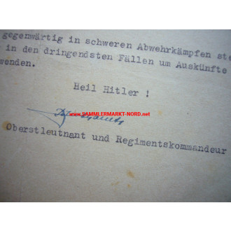 Schwere Werfer-Regiment 3 - Oberstleutnant HERBERT BURKHARDT (DK) - Autograph