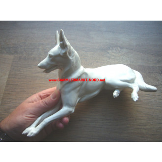 Theodor Kärner - White porcelain shepherd dog - like Allach
