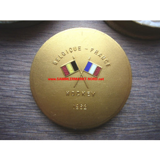Belgium - France - Field hockey 1962 - Golden winner's medal with case