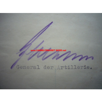 General der Artillerie CHRISTIAN HANSEN - Autograph - 16. Armee