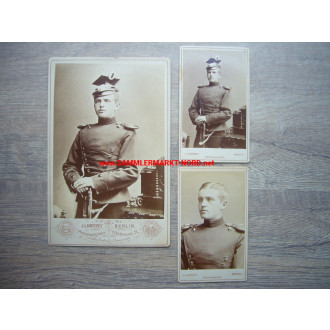 3 x Kabinettfoto - Berlin - 2. Garde-Ulanen-Regiment