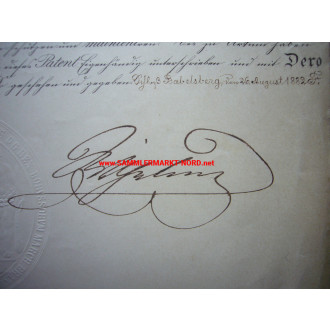 German Empire - Emperor Wilhelm I - Autograph - Certificate of promotion