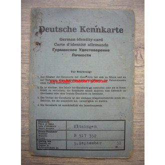 Occupation zones - German identification card Kitzingen 1946 - "Politically verified"