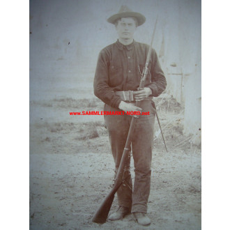Kabinettfoto - USA Bürgerkrieg 1861/65 - Soldat mit Gewehr