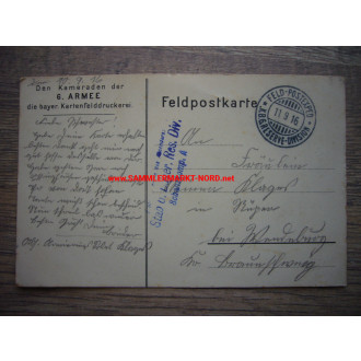 Zweite Feldweihnacht 1915 - 6. Armee - Postkarte