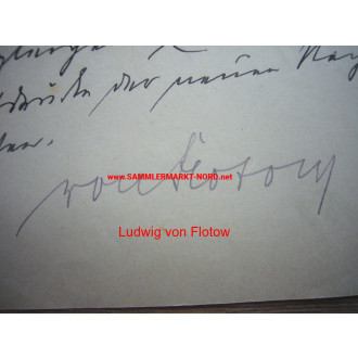 Ministry of War Berlin 1917 - Diplomat LUDWIG FREIHERR VON FLOTOW - Autograph
