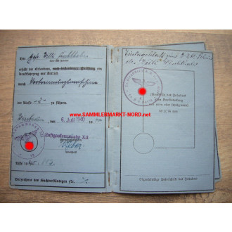 Luftwaffe - Wehrmacht driving licence for generator vehicles