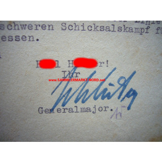 Kommandeur der 260. Infanterie Division - Generalmajor ROBERT SCHLÜTER - Autograph