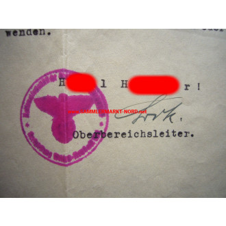 NSDAP District Leader Weiden-Neustadt - FRANZ BACHERT - Autograph