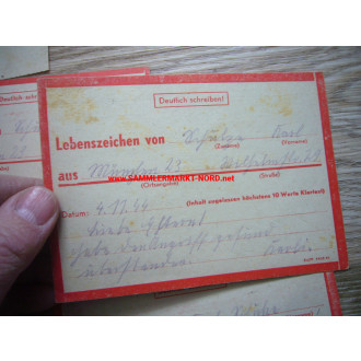 Sign of life postcards - Bombing raids on Munich in 1944