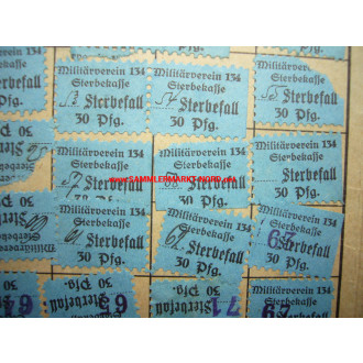 Militär-Verein ehemaliger 134er, Plauen im Vogtland - Sterbekassen-Quittungskarte