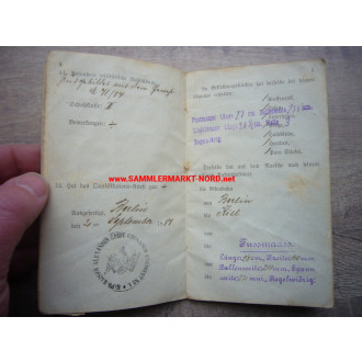 Military passport - Emperor Alexander Guard Grenadier Regiment No. 1