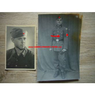 RAD labour service - 2 x portrait in uniform - HJ achievement badge