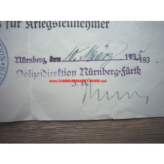 Ehrenkreuz für Kriegsteilnehmer 1914 - 1918 mit Urkunde