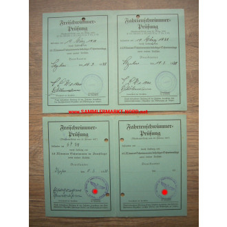 2 x certificate for passed swimming tests 1938