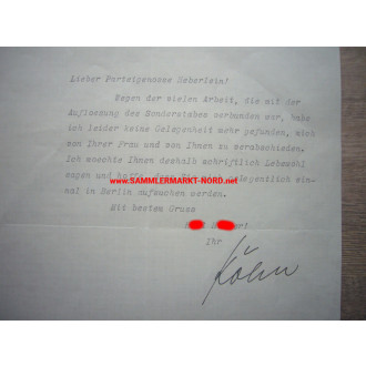 SS - Brigadeführer und Generalkonsul WILLI KÖHN - Autograph - 1939