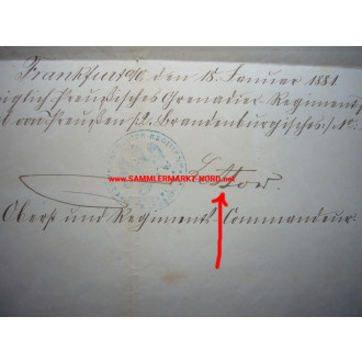 General Paul Karl von Lettow-Vorbeck - Autograph - Grenadier-Regiment „Prinz Carl von Preußen“ (2. Brandenburgisches) Nr. 12