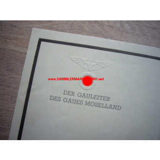 NSDAP Gauleiter GUSTAV SIMON - Autograph - Chef der Zivilverwaltung in Luxemburg