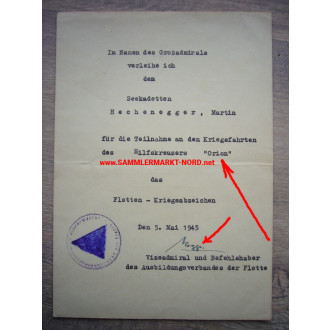 Kriegsmarine - Dokumente Konvolut - Hilfskreuzer Orion