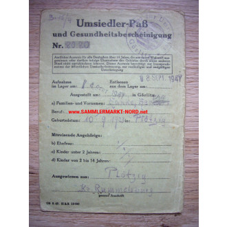 Resettler passport - from Rummelsburg (Pomerania) - Görlitz resettler camp
