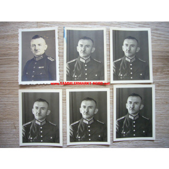 6 x Passfoto - Polizei / Gendamerie Offizier