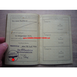 German Reich - Travel passport - Pillau 1939